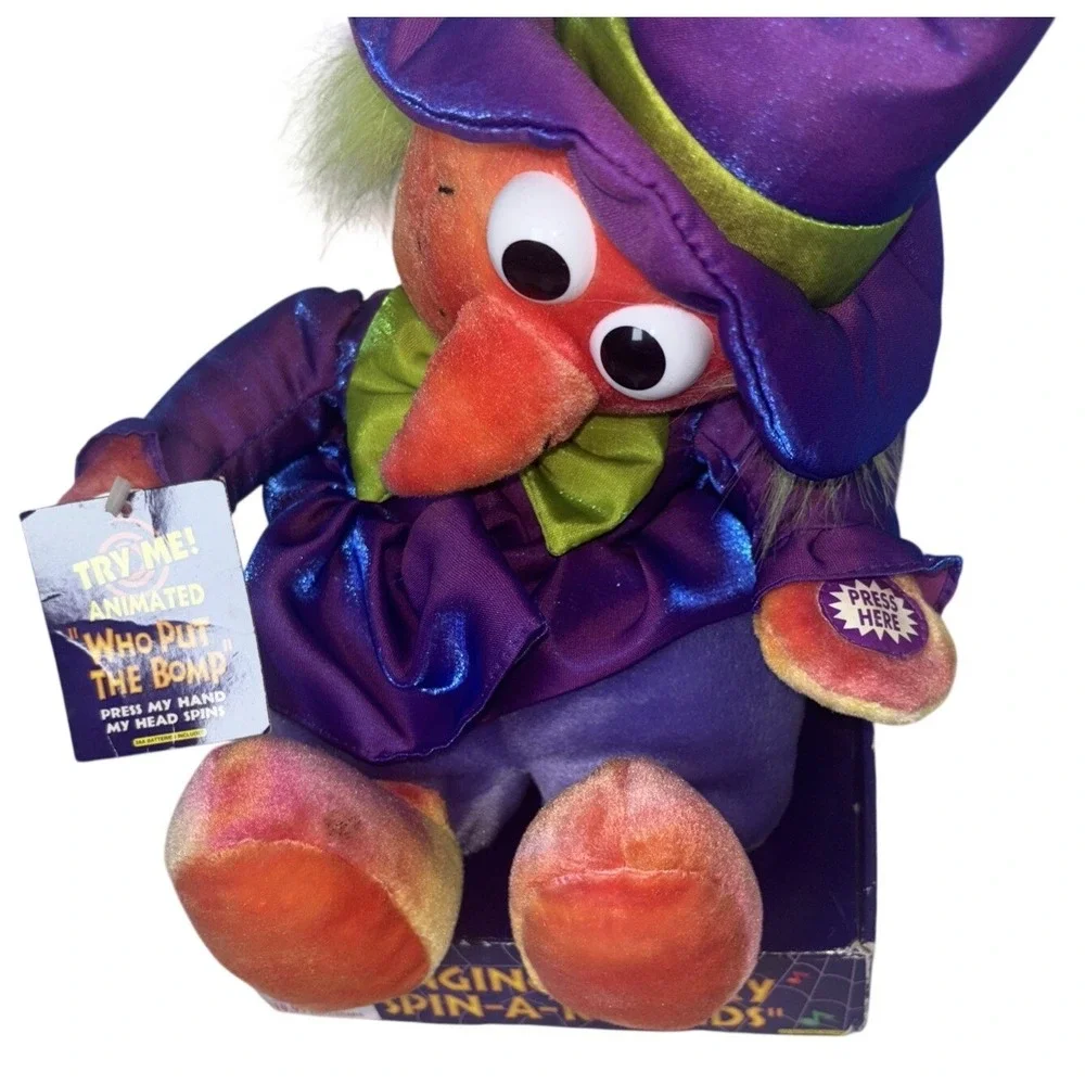Vintage DanDee Sing Spooky Spin-Rounds Animated Halloween Witch Plush Decor RARE